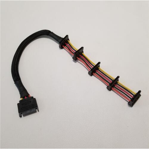 Power Extension SATA Cable 15Pin 1 to 5 Splitter Hard Drive Assemble Cable Wire 40cm