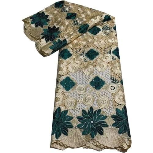 Fashion Mixture Color Beige and Cord Lace for Nigeria Big Wedding Party Water Soluble 2021 Guipure Fabric DF-160