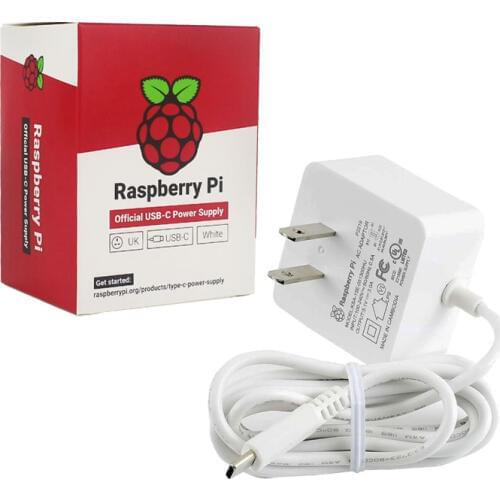 Original Raspberry Pi 4 Model B Official Power Adapter 5.1V 3A for Raspberry Pi 4 USB Type-C Power Charger EU US UK Plug supply