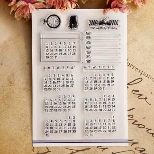 Calendar Date Number Clear Stamp for Scrapbooking Transparent Stamps Silicone Rubber DIY Photo Album Decor Arts Crafts