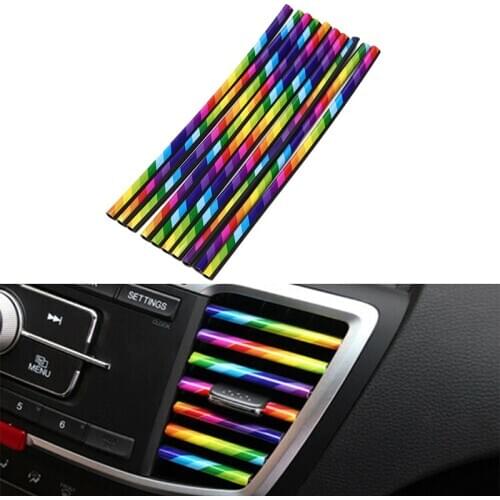 DIY 10 Pieces/set Car-styling Chrome Styling Moulding Car Air Vent Trim Strip Air Conditioner Outlet Grille Decoration U Shape