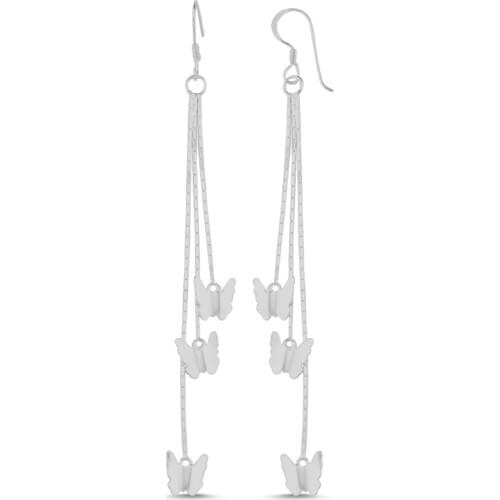 KUTAYDAN Sterling Dangle Butterfly Earrings 925 Sterling Silver