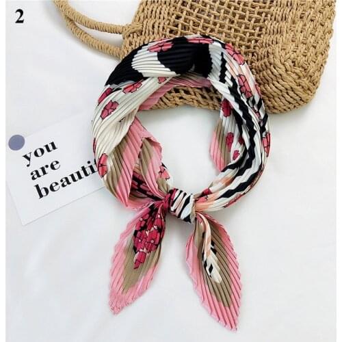 Silk Scarf Small Long Ribbon Korean Silk Scarf Turban Four Seasons Korean Style Printing French Headband