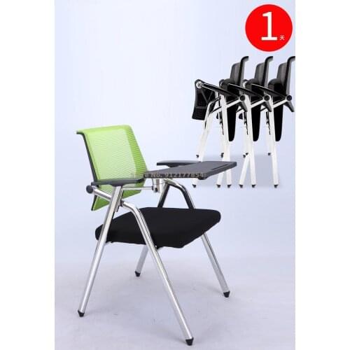 Folding training chair with table board Conference chair with writing board Conference room with wheels training class chair tab