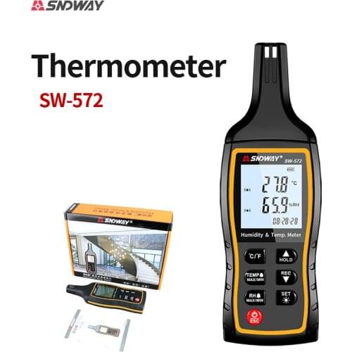 SNDWAY digital LCD temperature and humidity meter indoor temperature and humidity meter tester monitoring weather station SW-572