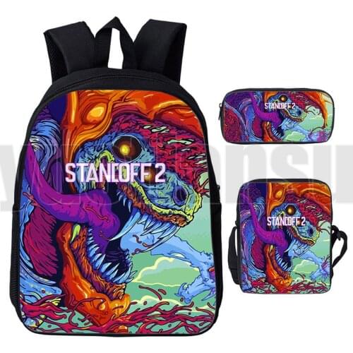 3 Pcs/Set Funny Shooting Game Bag 3D Print Standoff 2 Schoolbags Hot Game Backpack Men Women Anime Harajuku Teenager Laptop Bag