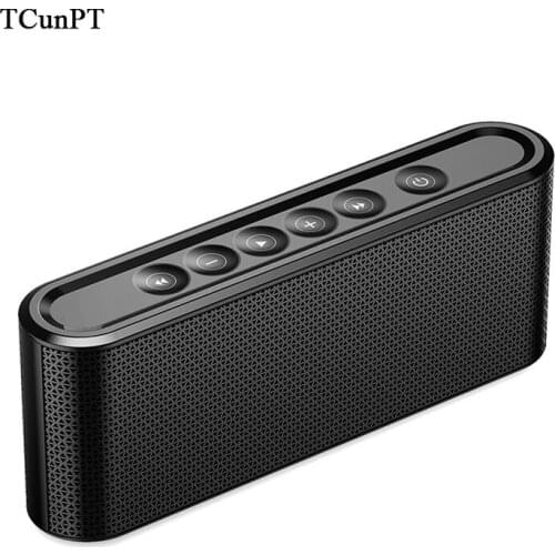 TCunPT New Portable Bluetooth Speaker Hifi Wireless Stero Soundbox Super Bass Dual Speakers with Mic Support TF USB for Phone PC