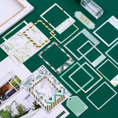 Yoofun 15pcs/pack Photo Frame Stickers Scrapbooking Aesthetic Paper Sticker Flakes Stationary Office Accessories Art Supplies