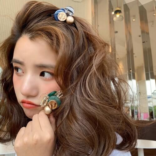 Korean Sweet Mini Round Pearl Hairpins For Women Girls Hair Claw Barrettes Hair Crab Clips Styling Make UP Tool Hair Accessories