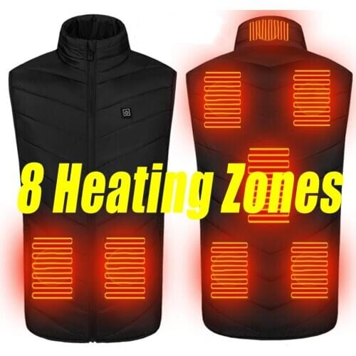 8 Areas Heated Vest Men Women Electric heated jacket Thermal Vest Jacket heating vest jacket men tactical vest veste chauffante