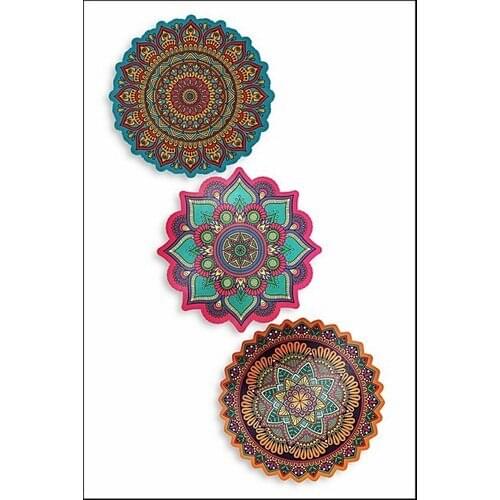 Star Wholesale Mandala Pattern 3'lü Trivet