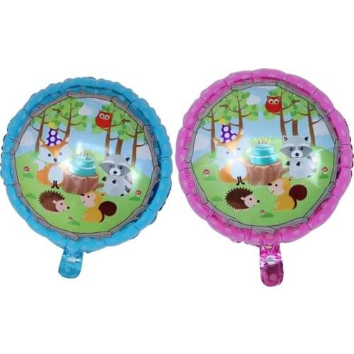 10pcs 18inch Animal Foil Balloons Raccoon Hedgehog Fox Helium Air Globos for Birthday Party Decorations Baby Shower Kids Toys