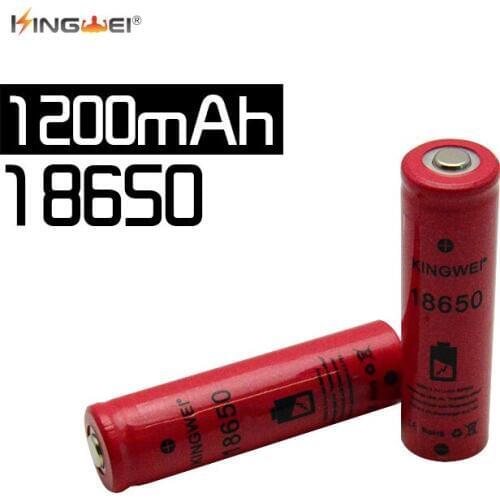 100% New KingWei 18650 Red 1200mAh 3.7v Battery Li-ion Rechargeable Lithium BatteryHigh Quality Battery