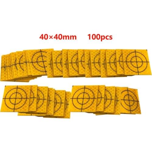 100PCS NEW YELLOW REFLECTOR SHEET 40X40MM REFLECTIVE TARGET FOR TOTAL STATION