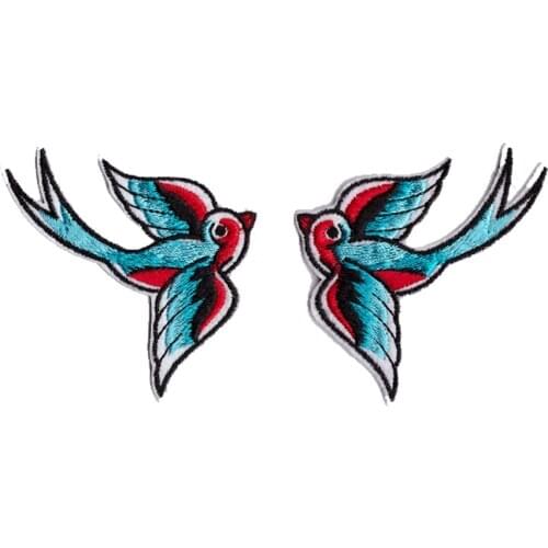 2017 new arrival Wholesale swallow animal Embroidered Iron On Patch Applique Badge kids Children Cartoon Patch shirt jeans shoes