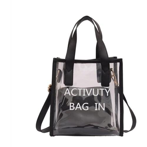 2021 Fashion Women Transparent Shoulder Bag Girls Composite Bags Color Block Messenger Handbag Composite Tote