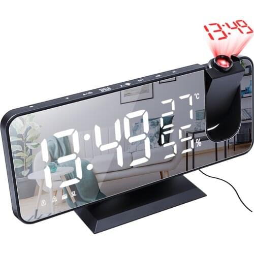 New Projection Alarm Clock with FM Radio, Temperature Monitor, Easy to Use, Clear Big Digit, Bedrooms Ceiling