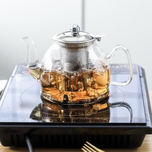 Glass Teapot 304 Stainless Steel Filter Induction Cooker Borosilicate Electromagnetic Multifunctional Kettle 1L