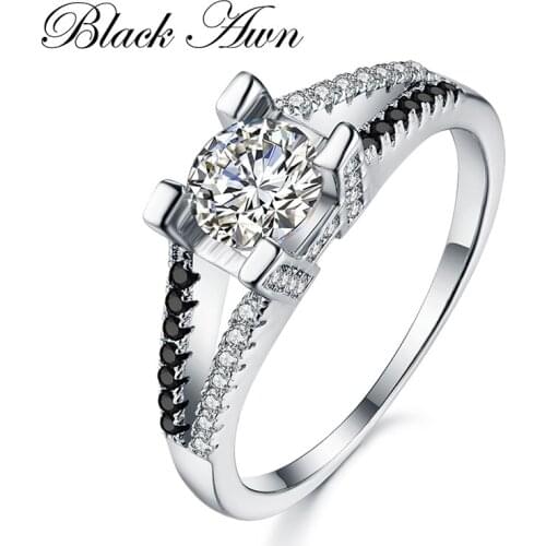 BLACK AWN 2021 New Genuine 100% Sterling 925 Silver Jewelry Engagement Rings for Women Gift C343