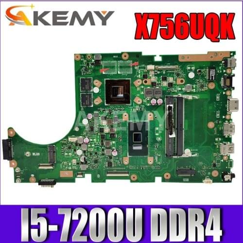 For ASUS X756UW X756UQK X756UQ X756UR X756UWK X756UV X756UJ X756UXM X756U laptop motherboard mainboard test OK DDR4 I5-7200U