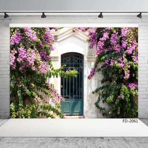 Photography Backdrops Photocall House Flowers Door Vinyl Photo Backgrounds for Photo Studio Portrait Children Photophone