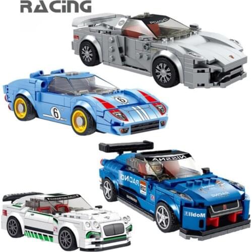 City super sport car block racer figures pors Ford gt40 Bentleying GT3-R Nissans gtr bricks racing vehicle toys for gifts