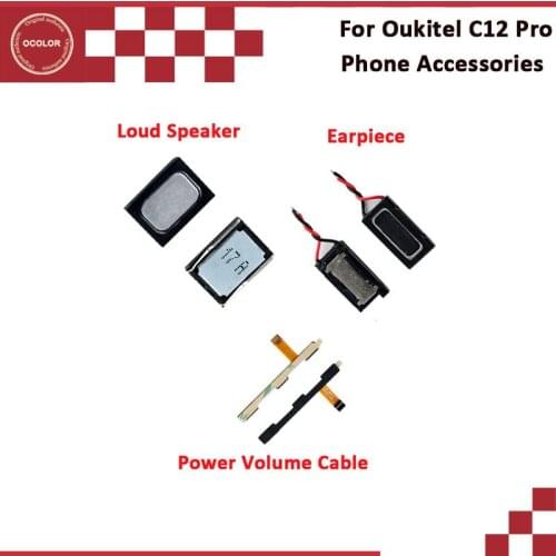 Ocolor For Oukitel C12 Pro C12 Loud Speaker Earpiece Assembly Replacement For Oukitel C12 Pro Power Button Volume Key Flex Cable