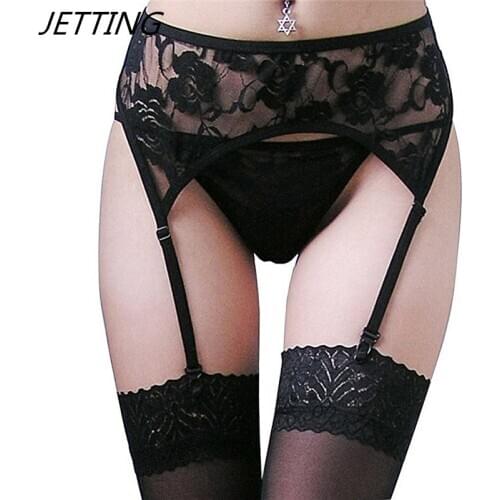 JETTING High quality garter belt black floral garter belt wedding sexy lace garter stockings