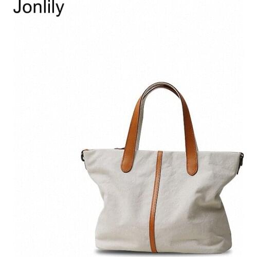 Jonlily Women Vintage Canvas Shoulder Bag Female Casual Messenger Crossbody Bag Elegant Handbag Teens Daybag Purse -KG457