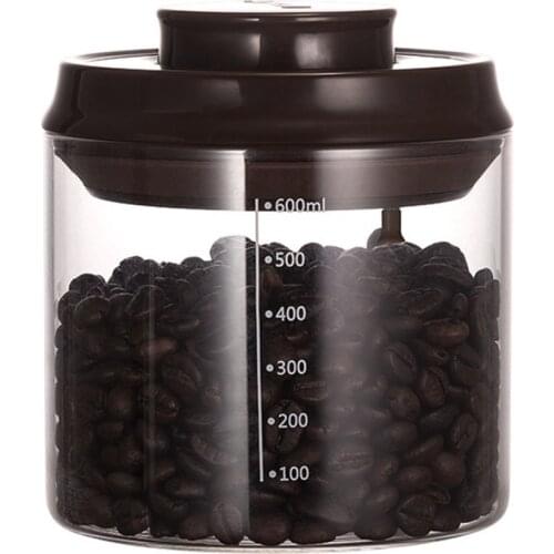 Coffee Canister Airtight Storage Coffee Beans Container Glass Jar with Release Valve Food Container for Beans Sugar Flour Cookie