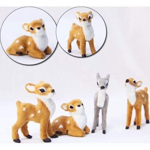 Creative Simulation Animal Sika Deer Model Home Party Desktop Decor Cute Artificial Deer Xmas Gifts Deer Xmas Gifts