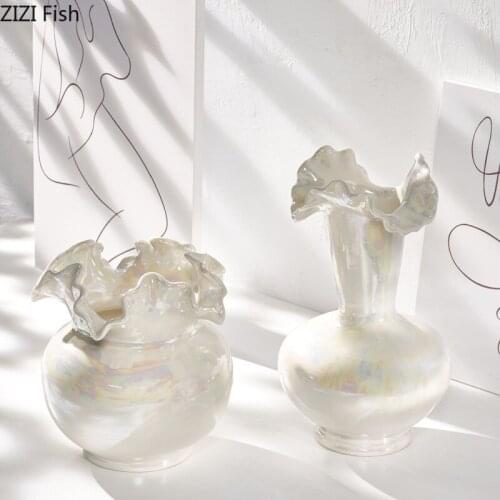 Creative White Fantasy Ceramic Vase Flower Arrangement Dried Flower Container Desktop Decoration Countertop Vase Home Decoration