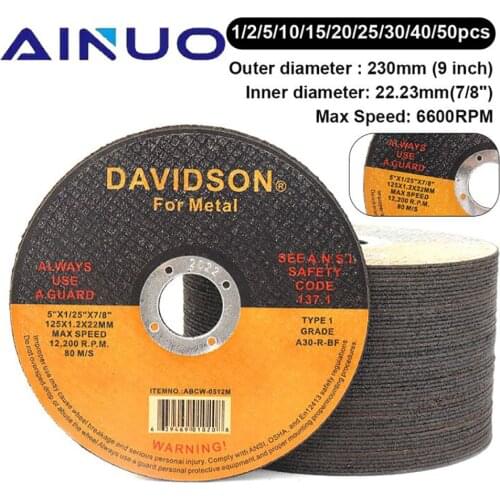 Metal Cutting Disc 125mm 5" Fiber Cutter Reinforced Resin Blade Angle Grinder Tools Grinding Wheel 1-60Pcs for Steel