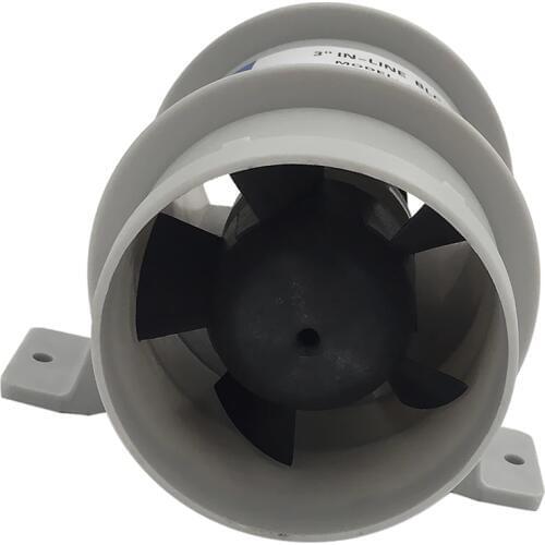 Marine 12V Quiet Blower Water Resistant High Air Flow - 3 Inch Diameter Corrosion Resistant Efficiency