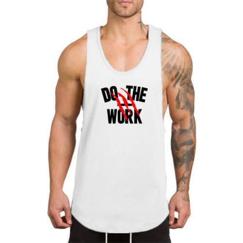 Mens Bodybuilding Tank top Gyms Fitness Loose Cotton Sleeveless Shirt Clothing Workout Stringer Singlet Male Muscle Vest