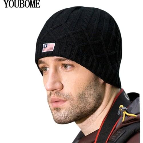 YOUBOME Knitted Hat Men Skullies Beanies Winter Hats For Men Women Male Gorras Warm Soft Balaclava Bonnet Beanie Hat Cap