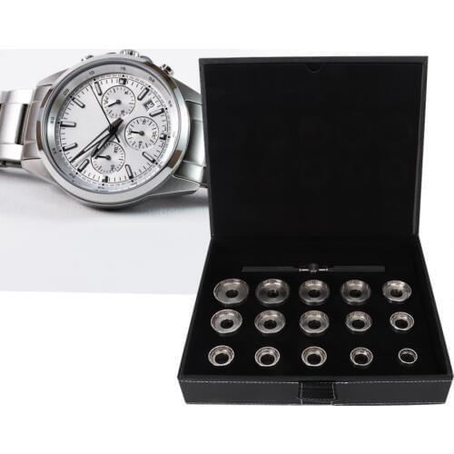 Professional Watchmaker Watch Back Case Opener Repair Battery Replace Tool with 15 Dies Watch Case Opener Set Watch Tools