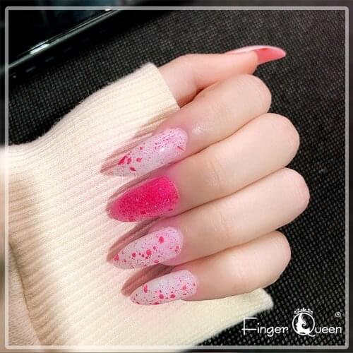 Fingerqueen Full Cover Colorful Short Nail Tips Pink False Nails Frech Forms For Nail Extension Fake Nails Art 24Pcs