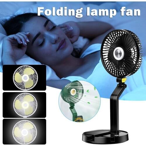 2 in 1 Desktop Folding Table Lamp Fan Night Light With Phone Holder USB Rechargeable Fan for Home Office Mini Fans QJY99