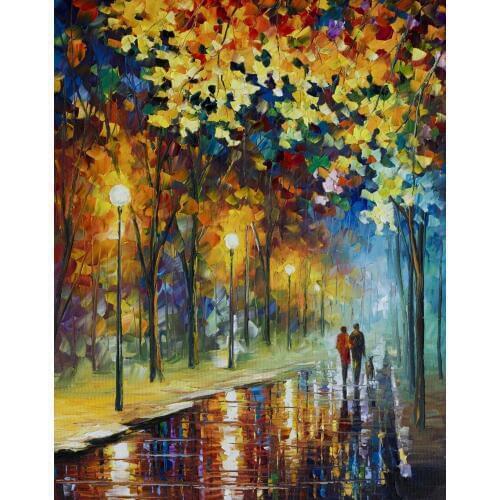 Landscape Street Corner Oil Painting On Canvas Cuadros Decorarions Wall Picture for Living Room Wall Decor