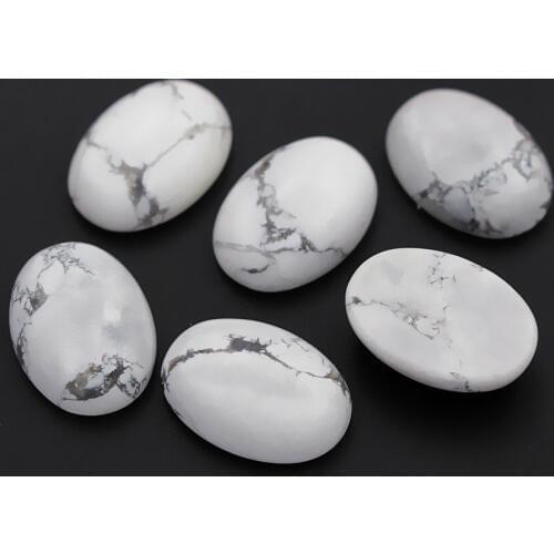 18x25mm 13x18mm 12x16mm Howlite Semi-precious stone Dome Oval Cabochon Flat Back cabochons 15x20mm 10x14m