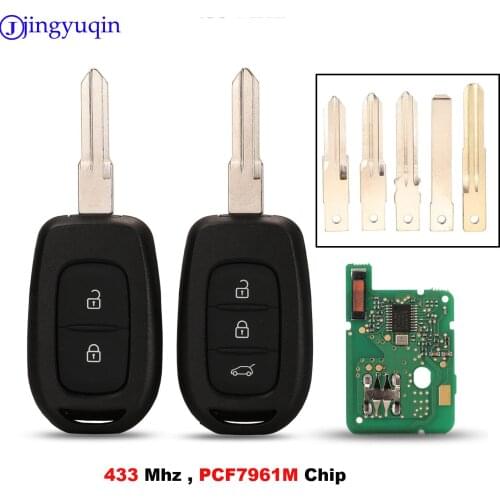 Jingyuqin Remote Key 2/3 Button 434MHZ With 4A PCF7961M Chip For Renault Sandero Dacia Logan