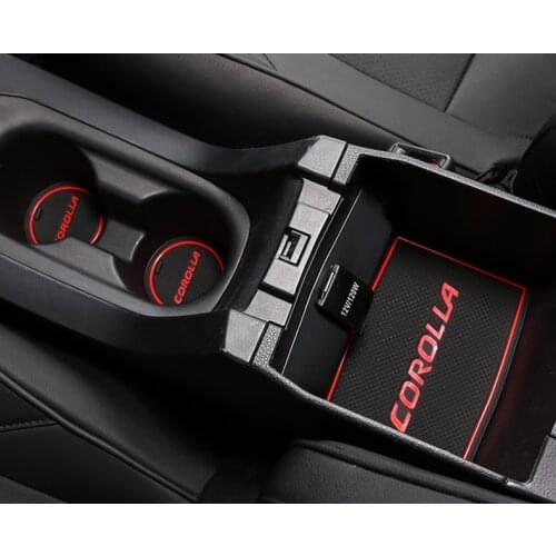 Rubber Cup Cushion Door Anti-Slip Groove Mat for Toyota Corolla E210 210 2019 2020 2021 Accessories Car Stickers mat for phone
