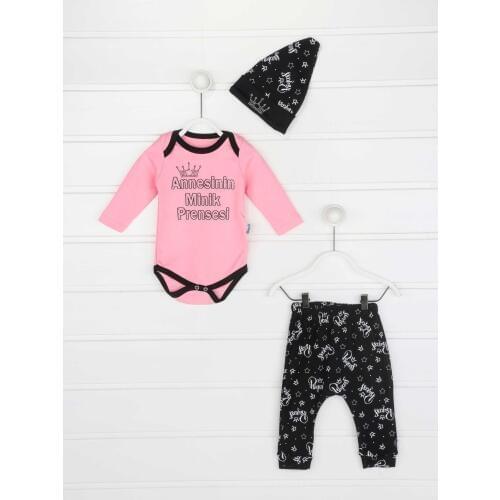 Pink Mother Tiny Princess Baby Girl 3 PCs Set