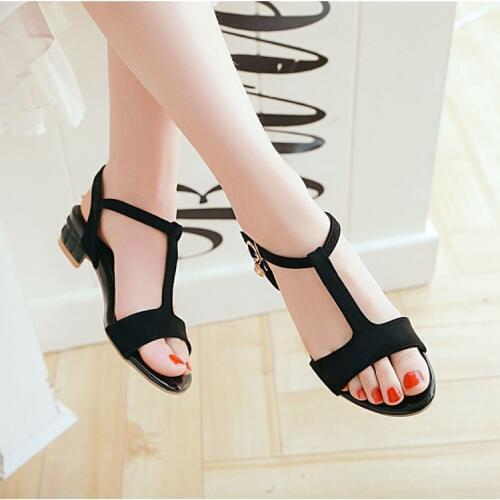 FERLENZ Big Size 11 12 Sandals Roman style flat heel plain color casual comfortable shoes