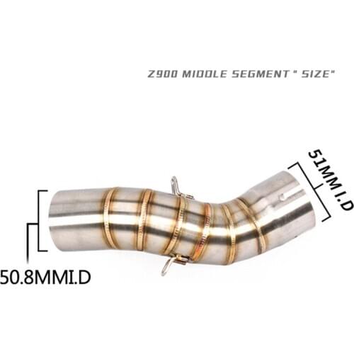 Motorcycle Exhaust Middle Link Pipe Mid Tube For Z900 2017 2018 2019 Years