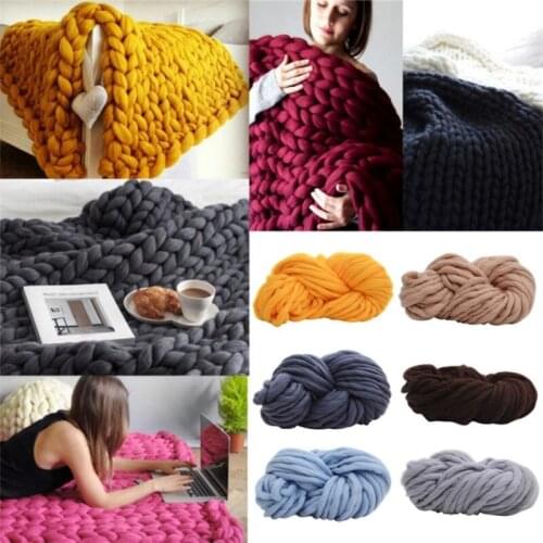 Super Bulky Arm Knitting Wool Roving Knitted Blanket Chunky Cheap Wool Yarn Super Thick Yarn For Carpet/Knitting/Crochet/Hat