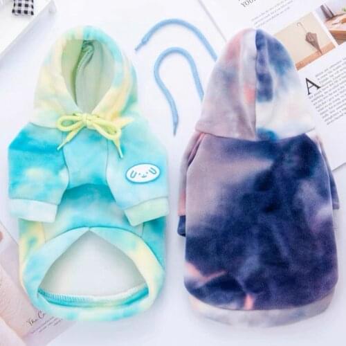 Dog Tie-dye Warm Thicken Sweater Puppy Autumn Clothes Yorkshire Teacup Dog Clothes kitten Clothes for Small Pet Dog