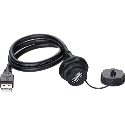 USB2.0 waterproof data connector, with panel mounting waterproof male and female aviation plug USB extension cable