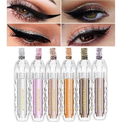 YANQINA Shimmer Diamond Shadows Bright Flash Glitter Eye Shadow Liquid Shinning Luminous Eyeshadow Make up Cosmetics Eyes Makeup